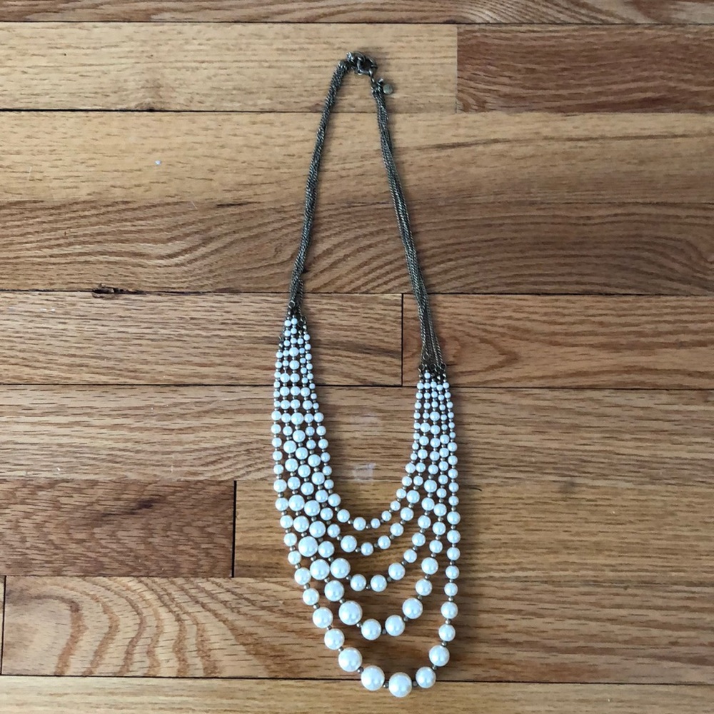 J CREW 5 strand faux pearl necklace